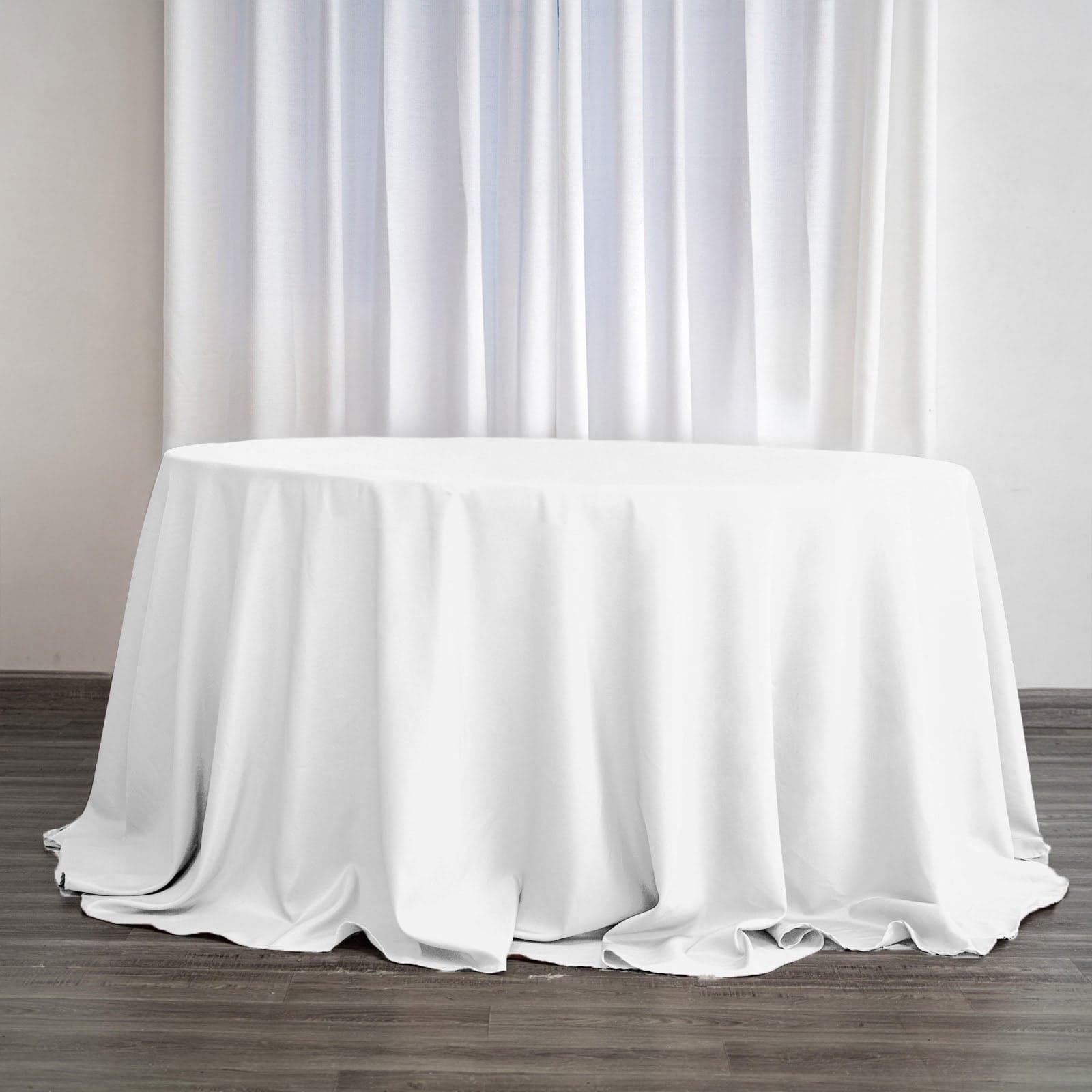 Table Cloth Round White- 132" — rental product photo